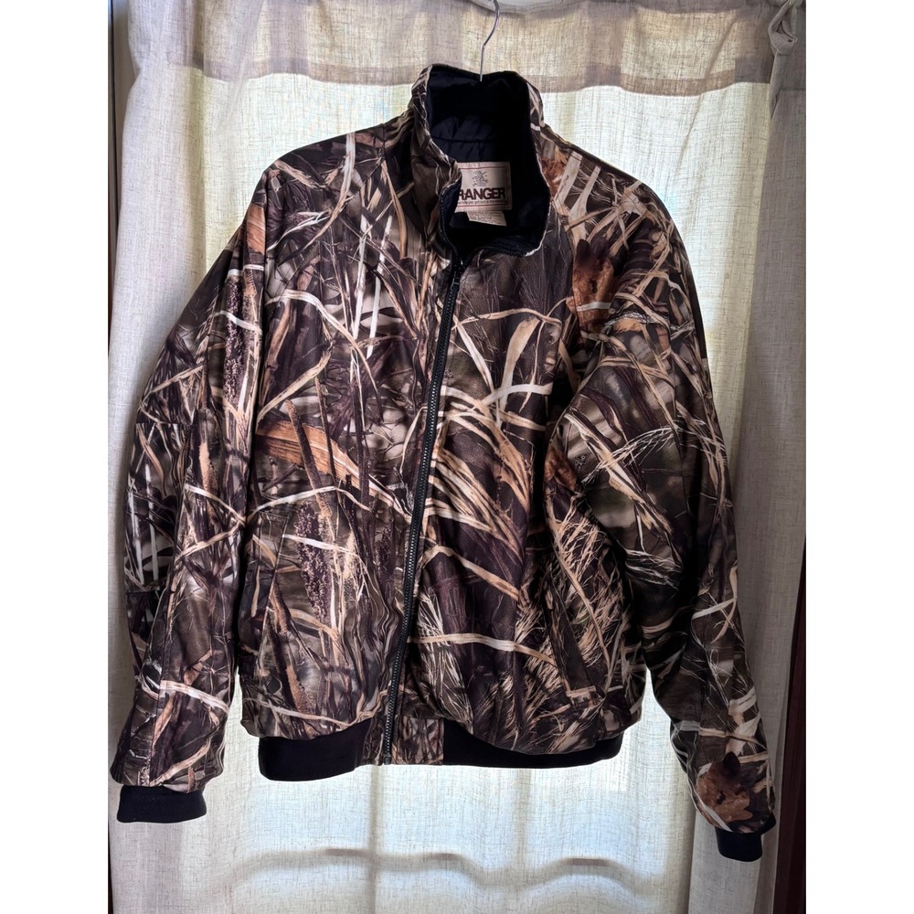 Ranger Mens Camo Bomber Jacket Large Advantage MAX-4 HD Waterproof Hunting Coat‎